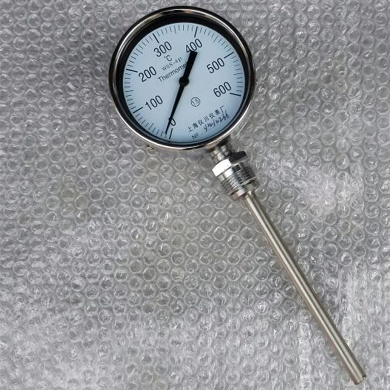 高温双金属温度计 wss-411 0-600°c m27x2高温温度计 直径100mm