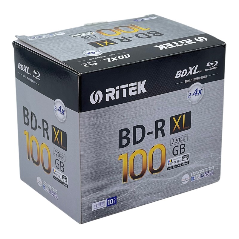 正品RiTEK/铼德 BD-R XL 100G空白蓝光刻录盘 盒装 光盘光碟片