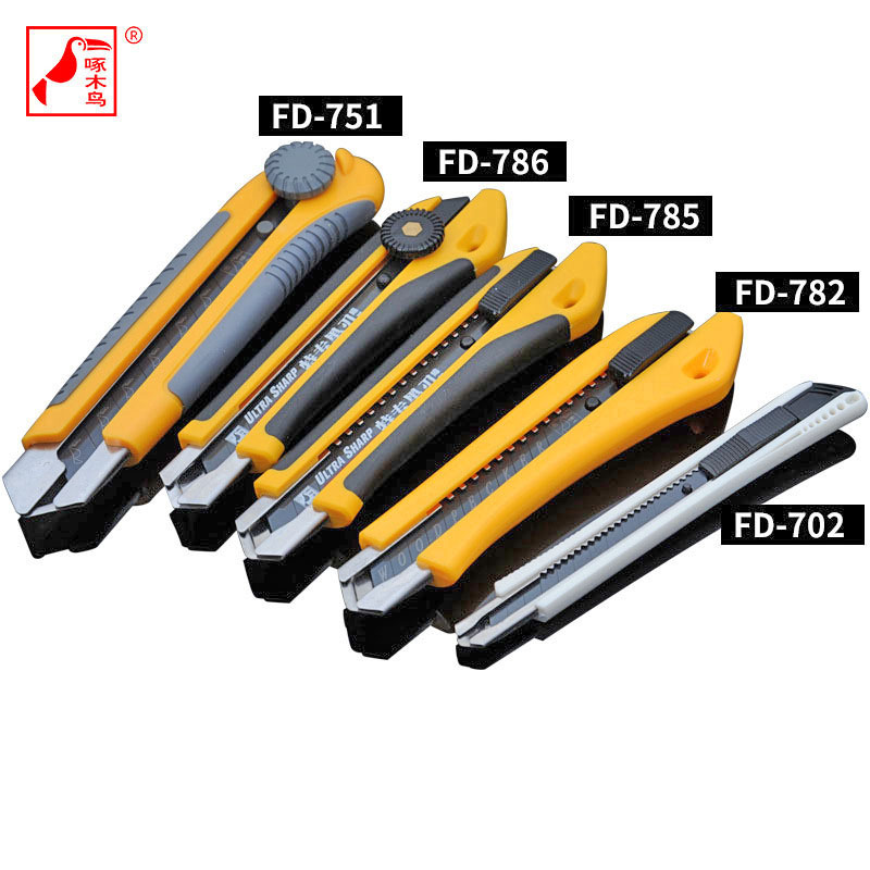 啄木鸟美工刀fd-782大号18mm刀架 壁纸刀包邮金属 重型工业级介刀