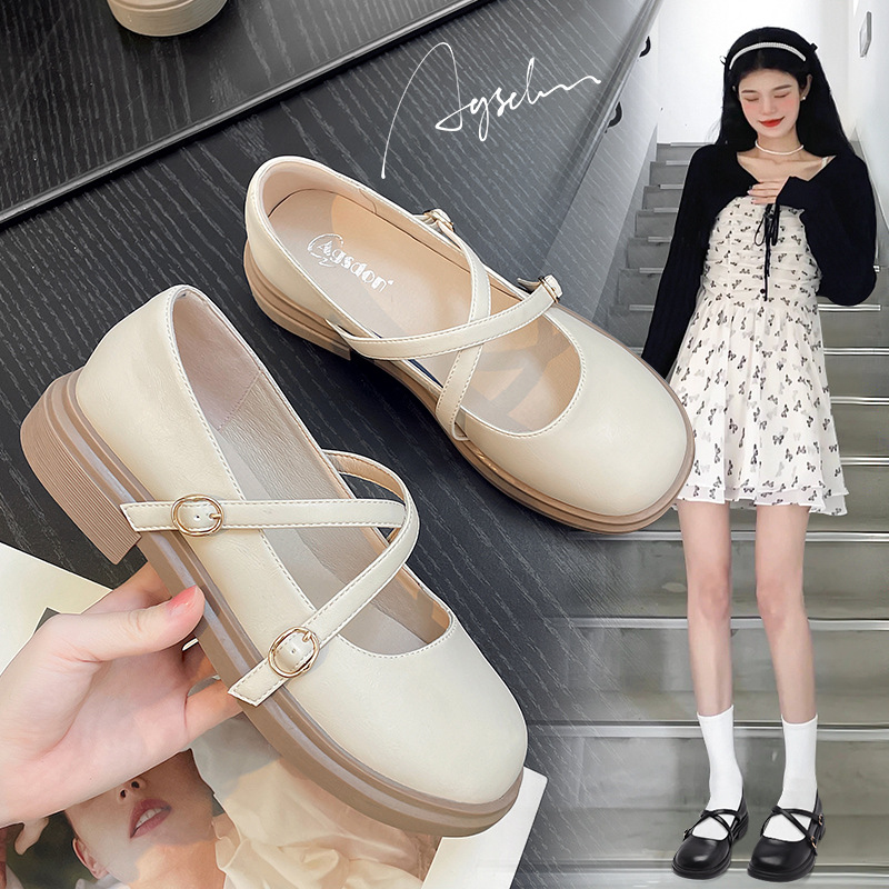 奥古狮登女款粗跟小皮鞋2025