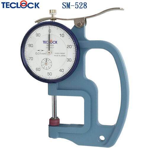 日本得乐teclock sm-528 sm-528LW测厚规0-20mm/0.01mm球头厚度计