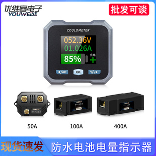 库仑计蓝牙远程电池电压电量显示表高精度双向电流检测房车电动车