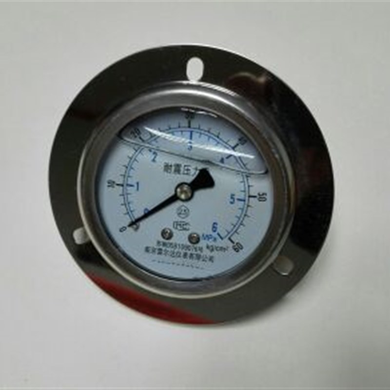 面版式耐震压力表0~60kg/cm2 6mpa直径背面61mm凸面68外圈100mm