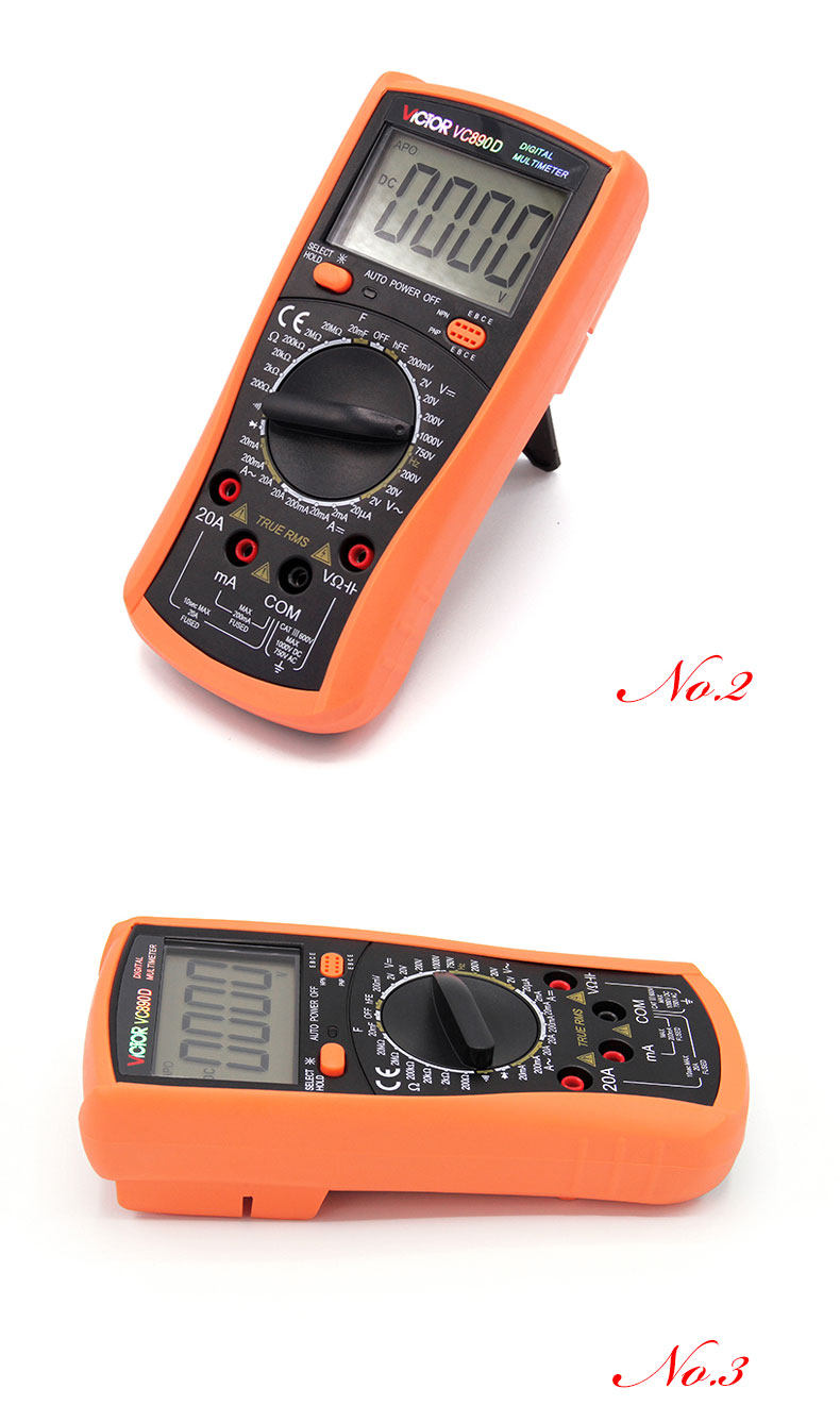 胜利万用表数字家用VC890D数显式高精度电工万能表VC890C+/VC830L