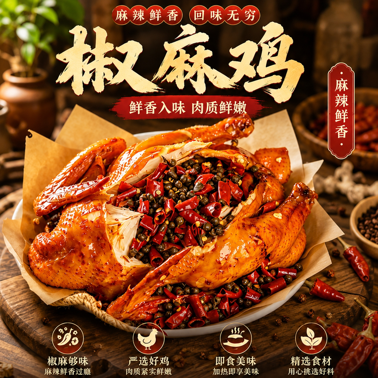三德子椒麻鸡鸡肉熟食麻辣鲜香