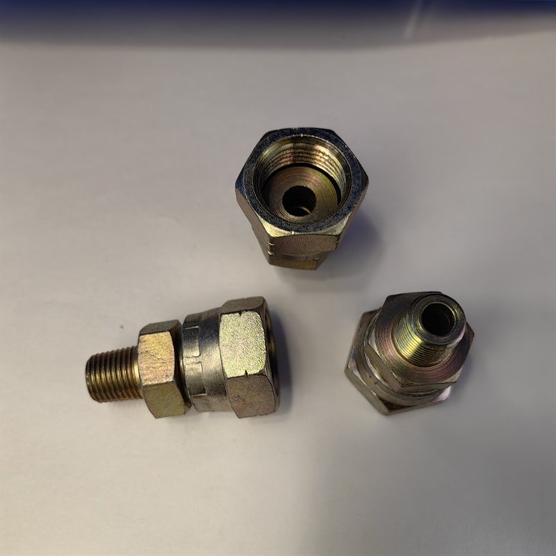 压力表活动接头外丝Pt1/4-转内丝G1/2平面高压铁接头0204