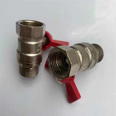 4分铜镀洛内外牙碟阀热水球阀耐温200温度蝴蝶柄球阀