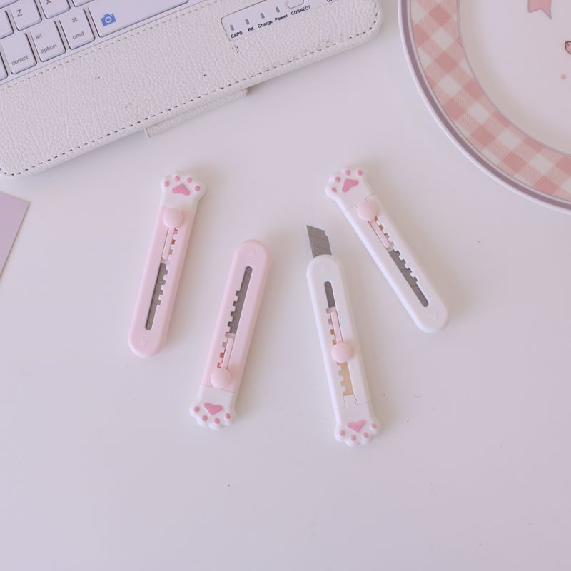 迷你猫爪美工刀随身小号拆快递裁纸刀学生便携壁纸刀手工刀开箱器