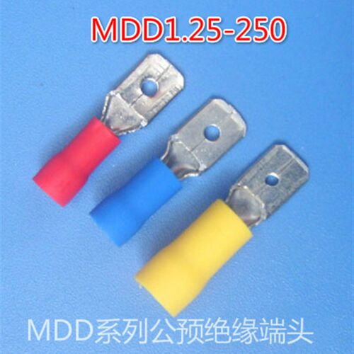 公预绝缘接头6.3插片型铜线耳冷压端子 MDD1.25-250