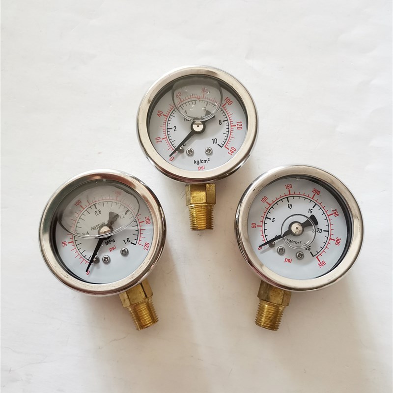 耐震压力表YN40-1.6mpa液压表油压表迷你小型压力表不锈钢1分径向