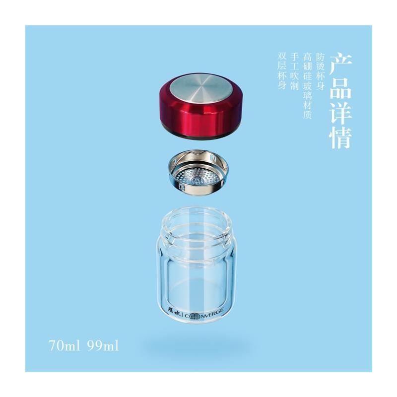 【官方正品】迷你双层玻璃杯女小巧号耐热泡茶杯口袋水杯子100ml图片