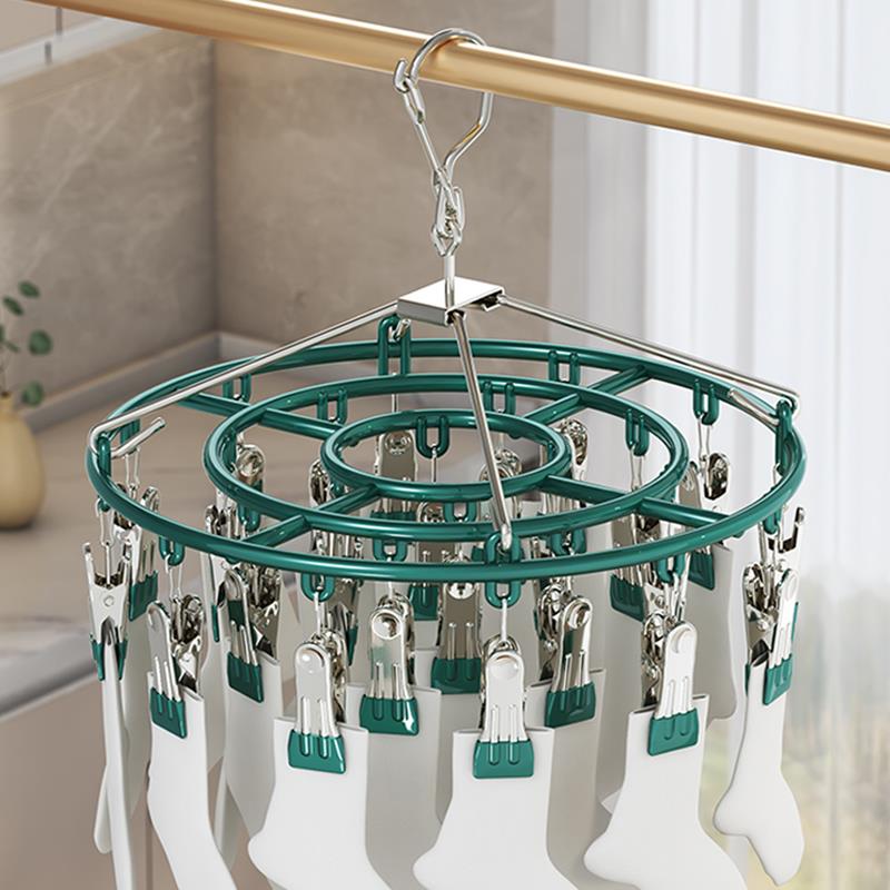 【品牌正品】多夹子不锈钢晒袜夹子儿童袜子晾晒衣架防风防滑家用