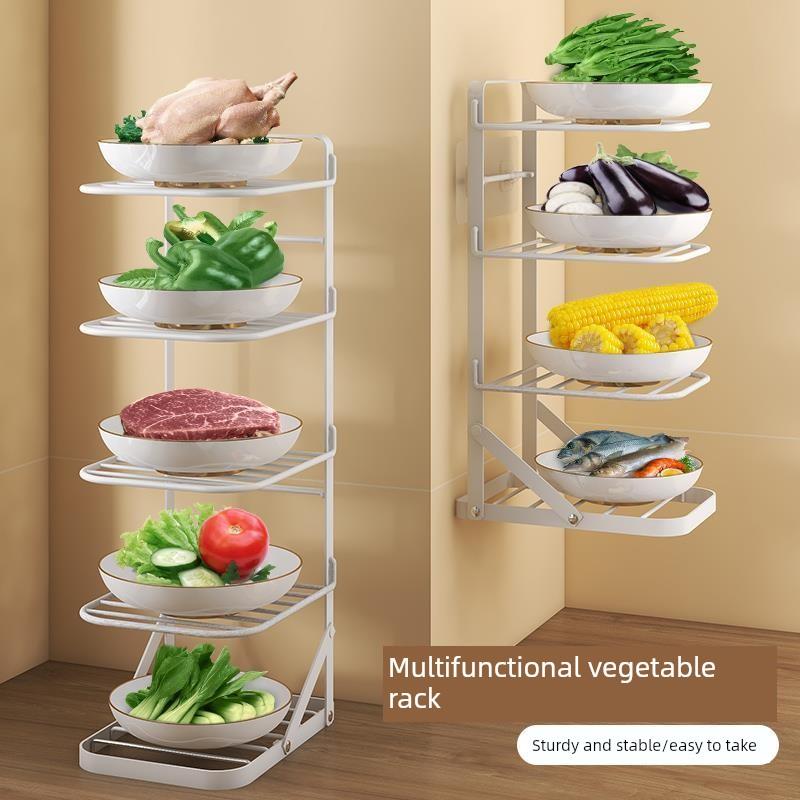 厨房可折叠多功能备菜置物架台面收纳架子壁挂多层配菜盘放菜神器