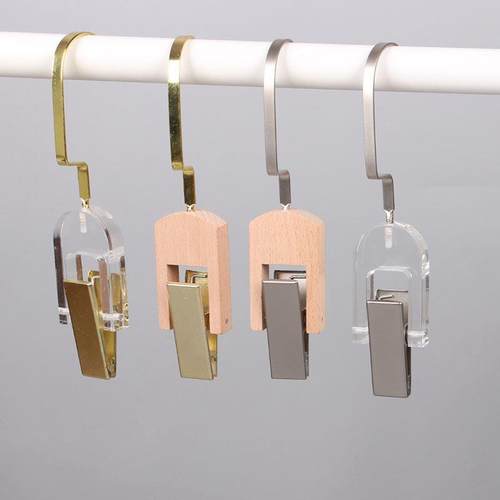 【品牌正品】透明挂钩服装店亚克力衣架围巾圈袜子原木内衣夹子水