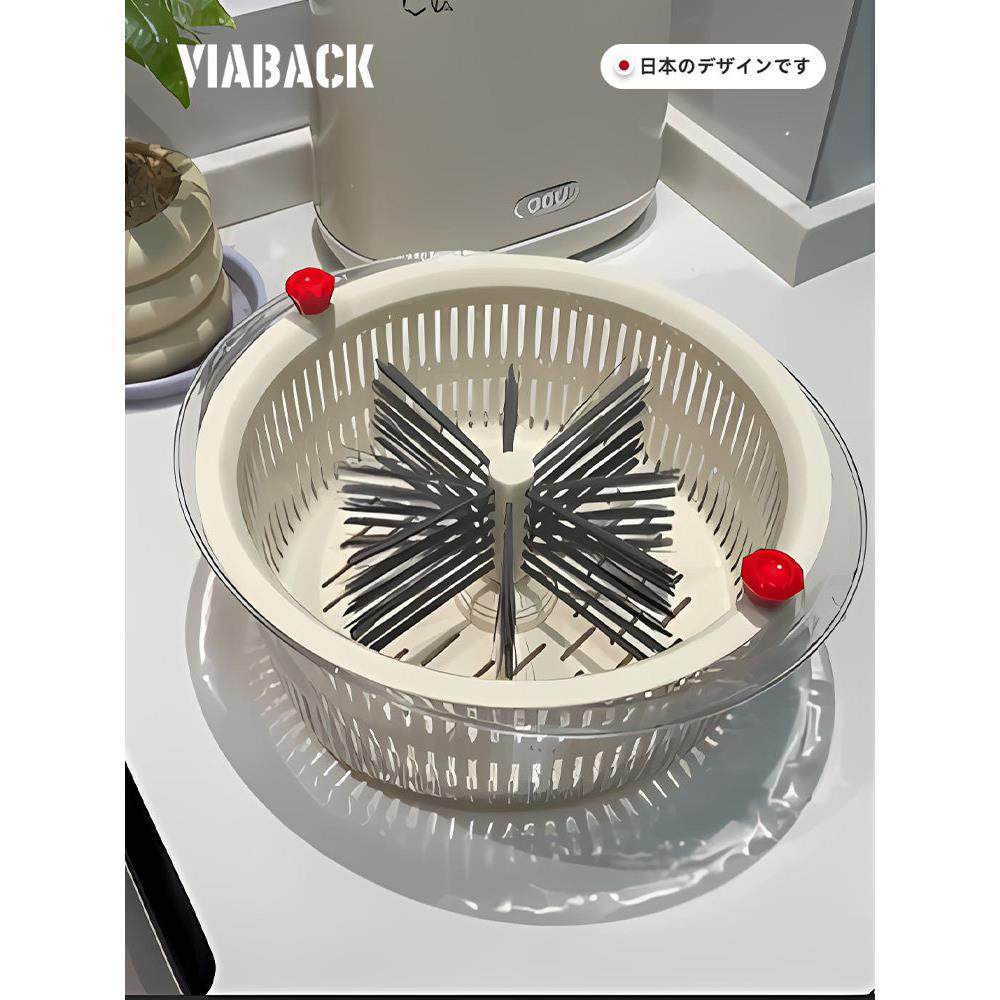 排水篮也可以自带刷子！双层把手排水篮厨房，可携带排水篮菜盆,餐饮具,洗菜盆/沥水篮/漏水筛,淘宝优惠券,粉丝福利购,淘宝优惠卷