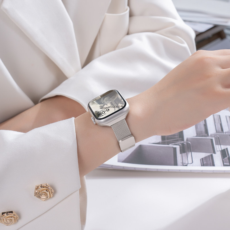美派适用iwatch11苹果S11手表S10表带applewatch10金属S9米兰尼斯S8夏8高级小蛮腰S7新款6代女运动智能watchs