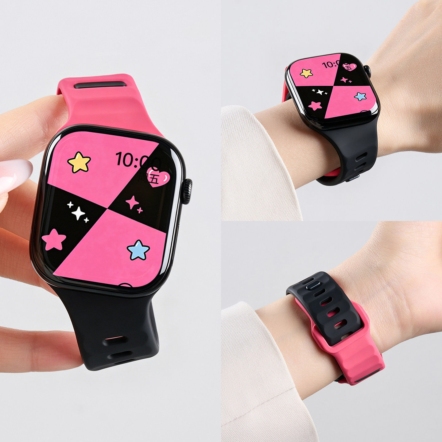 【创意不规则斜切】美派适用苹果S11表带iwatchs10手表applewatch新款9硅胶ultra女款3男士2夏季S8透气7腕带6
