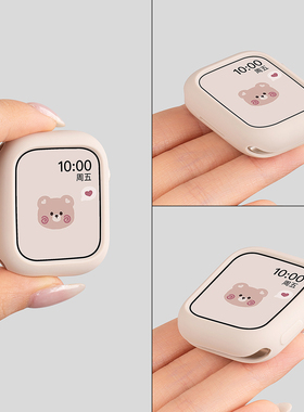 适用applewatch10保护壳苹果S10手表iwatchs11保护套S9硅胶S8表壳7代表带SE3表套iSeries6女5软壳watchse边框