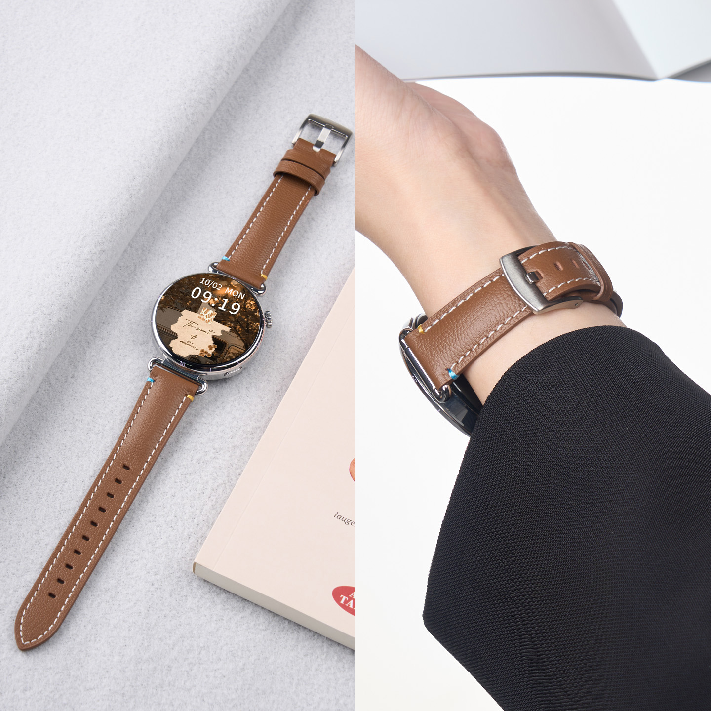 美派适用华为gt6小羊皮表带秋冬