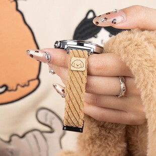 适用华为gt6表带手表watchgt6女款 gt3女表watch5女士gt2秋冬3磁吸gt高级41红色灯芯绒 gt5智能gt4高端pro新款