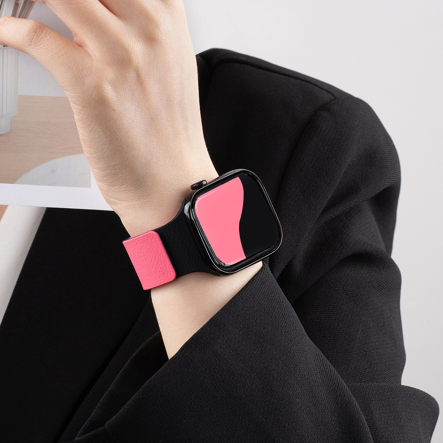 美派适用苹果S11手表iwatch10表带applewatch9磁吸SE3硅胶Ultra3男2智能S8女高级感7质感6女款运动秋冬腕表带