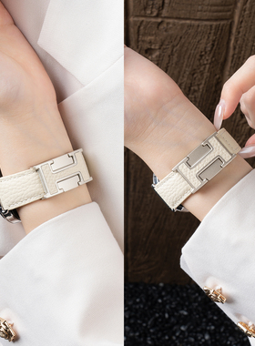 适用华为GT6表带手表fit4女表智能watchgt6高级gt5女款gt3新款gt4高端gt2真皮pro女士皮质4磁吸3秋冬41红色gt