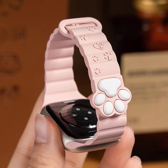美派适用苹果S10手表iwatch11表带applewatch8夏季S9可爱猫爪10小众硅胶3时尚创意8女生10新款磁吸S7高级智能