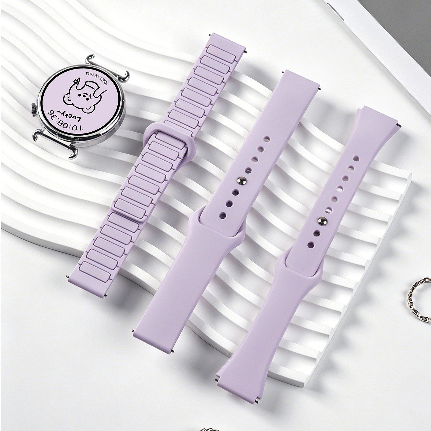 流光紫适用华为gt6表带gt5手表带watch5新款watch5高级女款gt4女士watchgt智能gt3运动6pro磁吸硅胶41高级gt