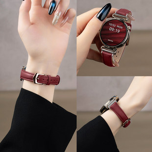 新年红适用华为gt6表带手表watchgt5女手表带watch5女款表链腕带gt4女士gt3智能pro高级感gt2秋冬gt真皮41红