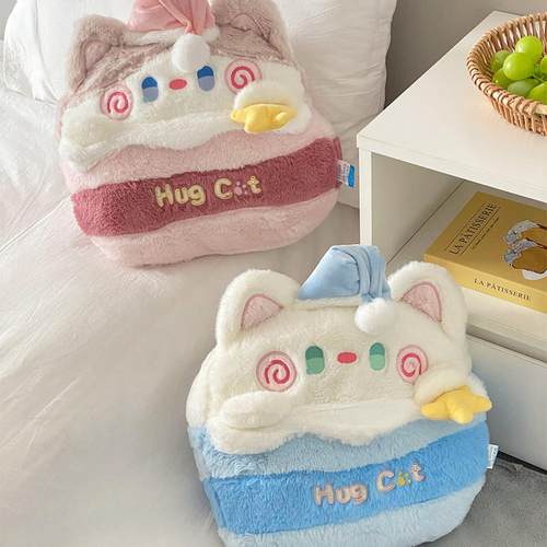 抱抱猫咪晚安抱枕被子两用车载车内靠枕二合一办公室宿舍午睡枕头