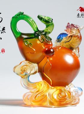 琉璃葫芦创意摆件福禄如意长辈生日礼品开业新居乔迁貔貅聚财纳福
