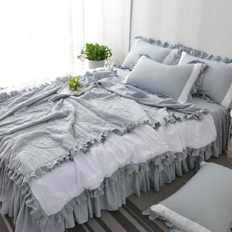 夏天可水洗棉空调被夏凉被四件套双人单人学生被芯时尚双拼薄被子