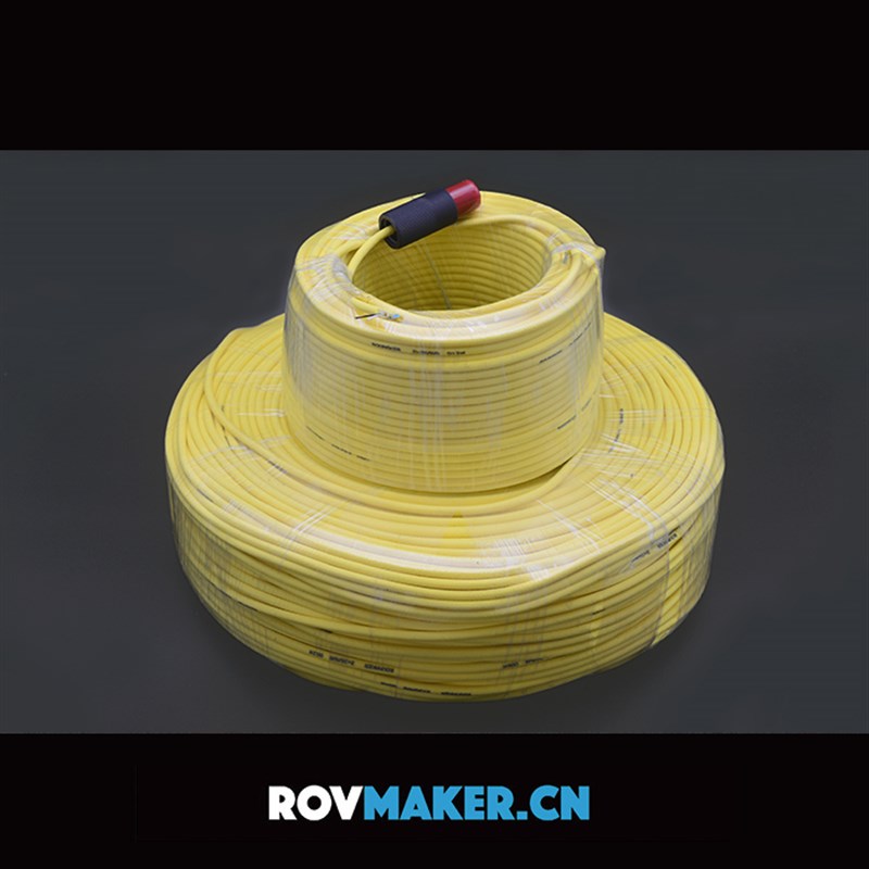 零浮力水下机器人脐带线缆  带水密接插件 2x26AWG rov特种缆