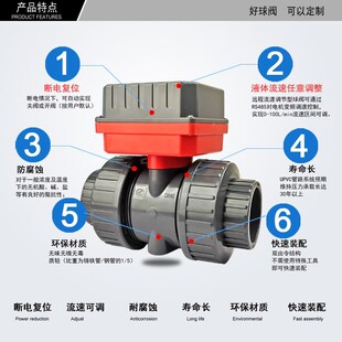 ppr双活接12v24v220v快装 电动球阀水开关阀门塑料upvc 微型电磁阀