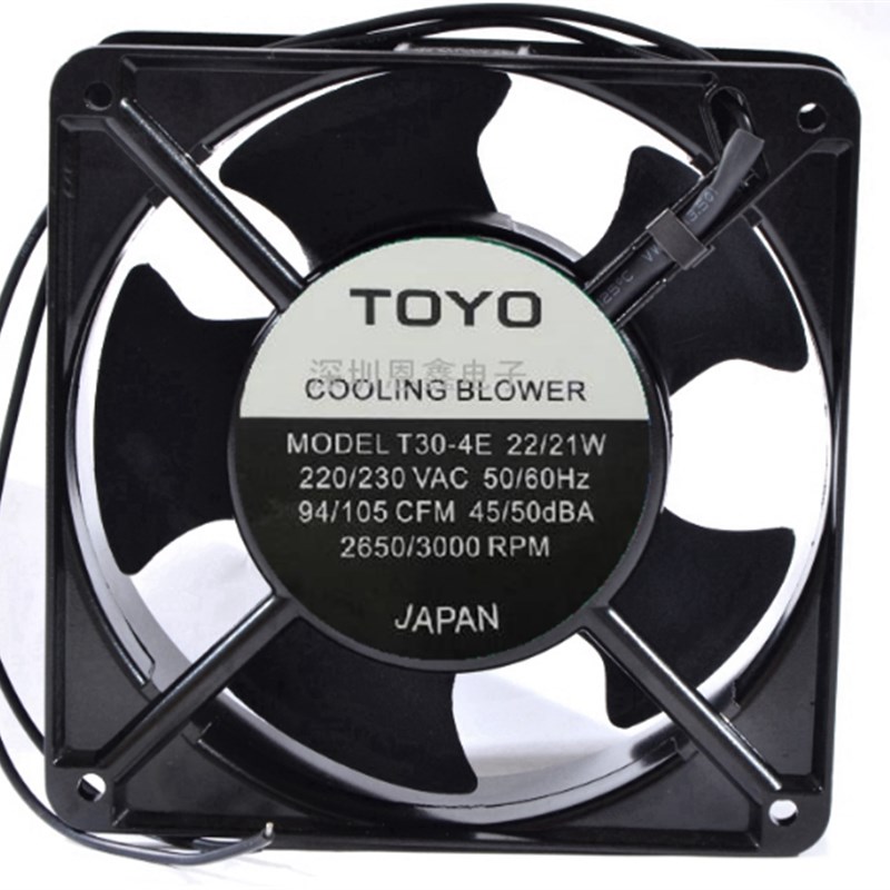 原装全新日本静音风扇TOYO T30-4E 12038 220V 22/21W散热风扇