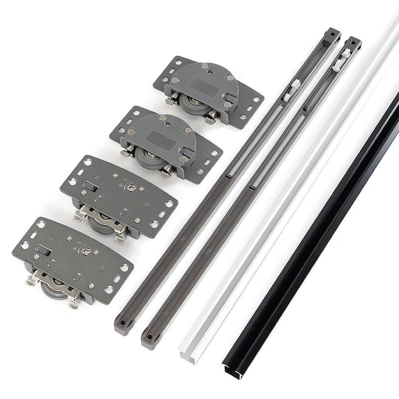 重型衣柜推拉门轨道双向缓冲内嵌式柜门移门趟门导轨五金配件全套