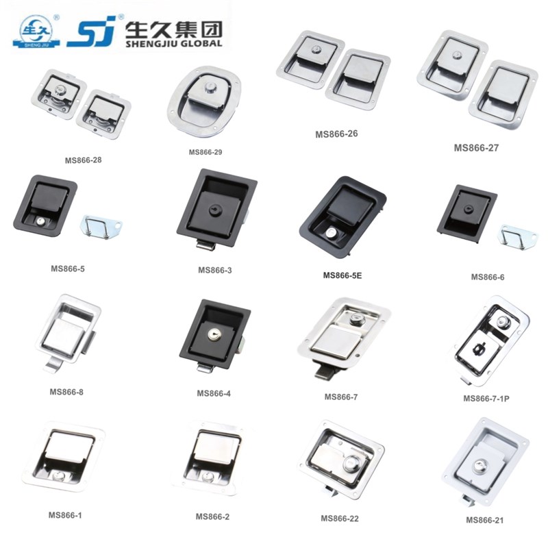 生久柜锁 不锈钢面板锁 MS866系列 黑色平面锁 暗装式配电箱门锁