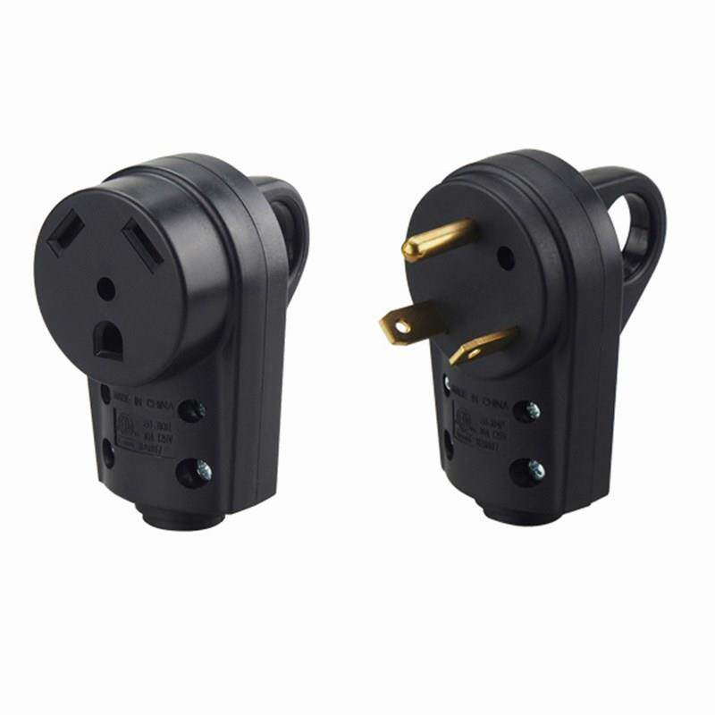 美规美标工业级大功率公母自接线插头插座NEMA TT-30P/30R30A125V