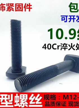 国标10.9级T型螺丝40Cr加硬M12-M36冲床铣床T形模具压板螺栓螺杆