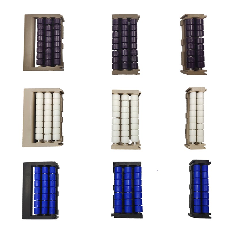 紫色白色蓝色滚珠过渡板板链对接板输送机塑料链板输送线过度板