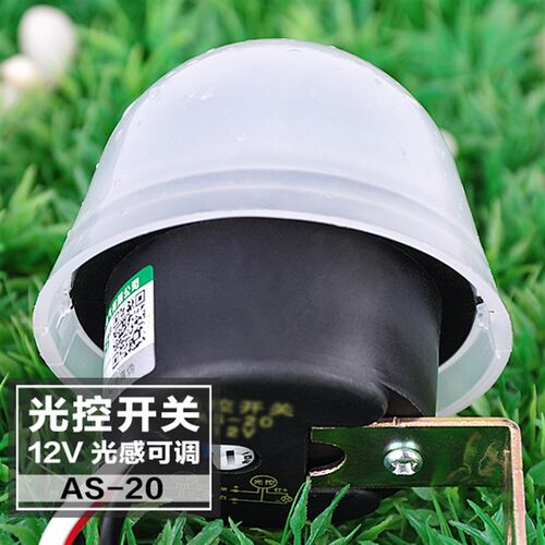感光延时可调AS-20光控开关光控自动路灯光感开关控制器12V光强