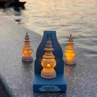 杭州西湖三潭印月树脂发光冰箱贴立体文创旅游收藏纪念品伴手礼