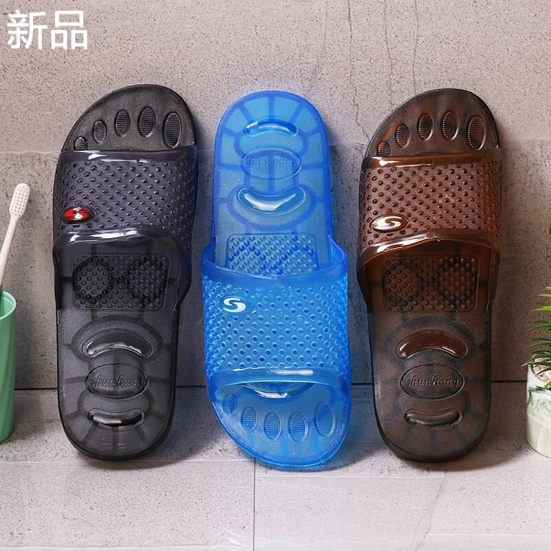 水晶透明浴室拖鞋防滑家居洗澡女拖鞋凉果K冻防臭U情侣塑料鞋男新