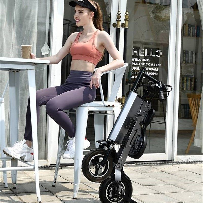 新款逸般 折叠电动车便携亲子小型代步车成人迷你带娃轻便车载滑