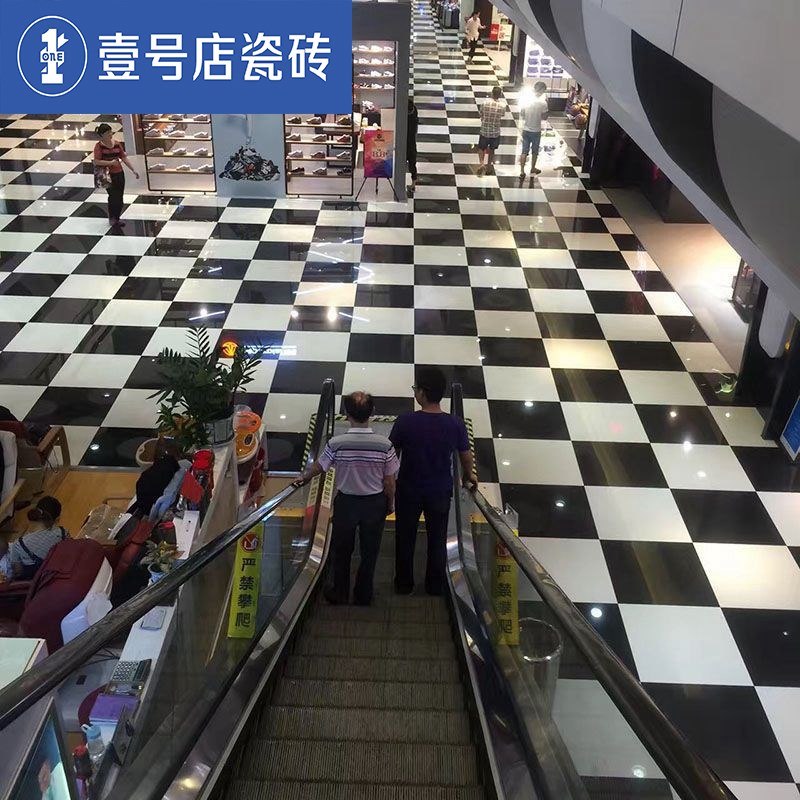 亮光纯黑纯白抛光砖800X80y0客厅防滑地砖地板砖玻化砖超黑砖瓷砖