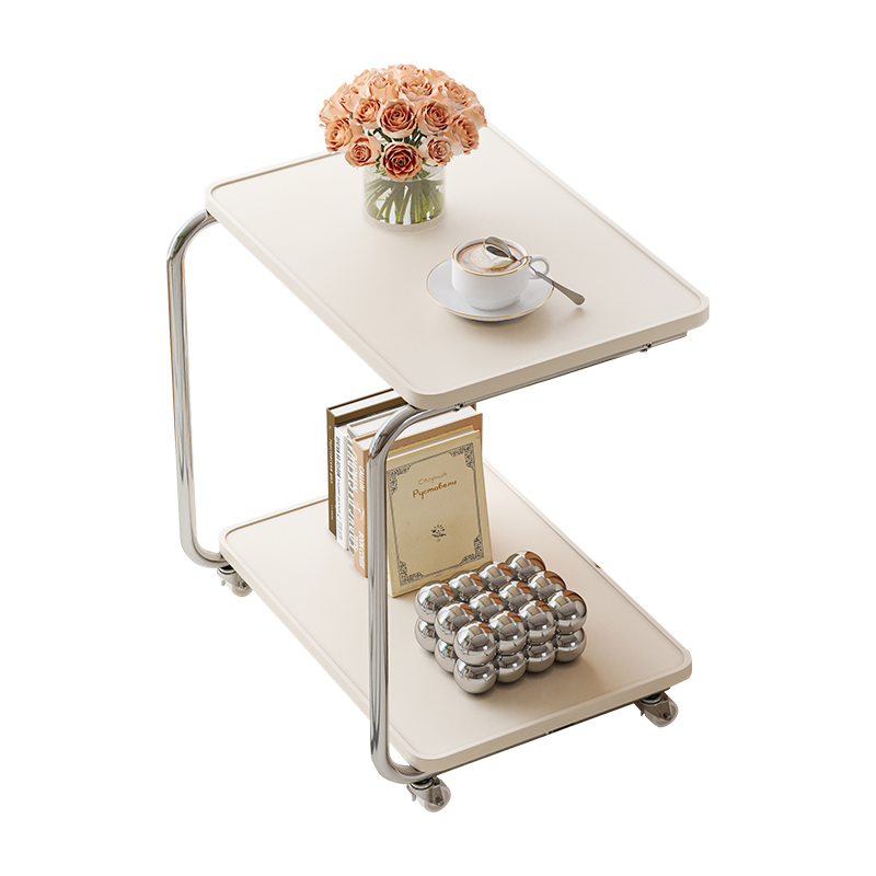 中古可移动边几简约现代小推车茶几客厅沙发置物架带滑轮床头桌子