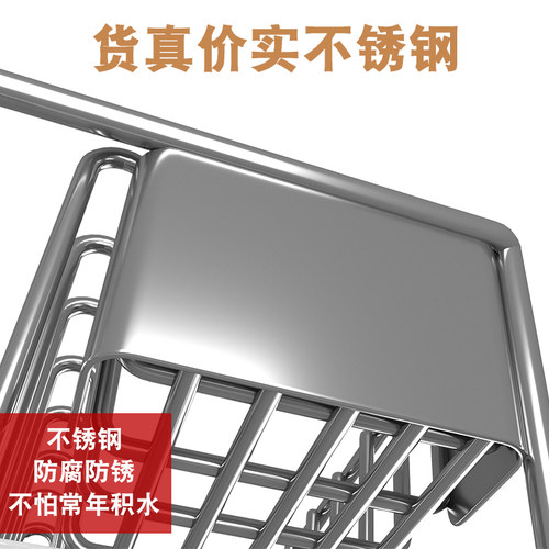 厨房不锈钢台面沥水篮碗碟置物架带筷子笼带接水盘盘子收纳架家用