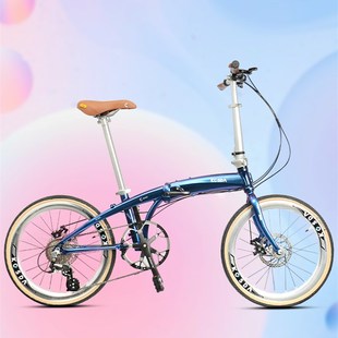 网红亲子折叠自行车带小孩母子车22寸单车超轻代步便携男女款 遛娃