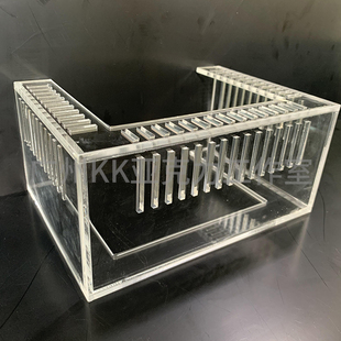 U型亚克力定制挡沙板底砂溢流区三重溢流管四方溢流底滤档板