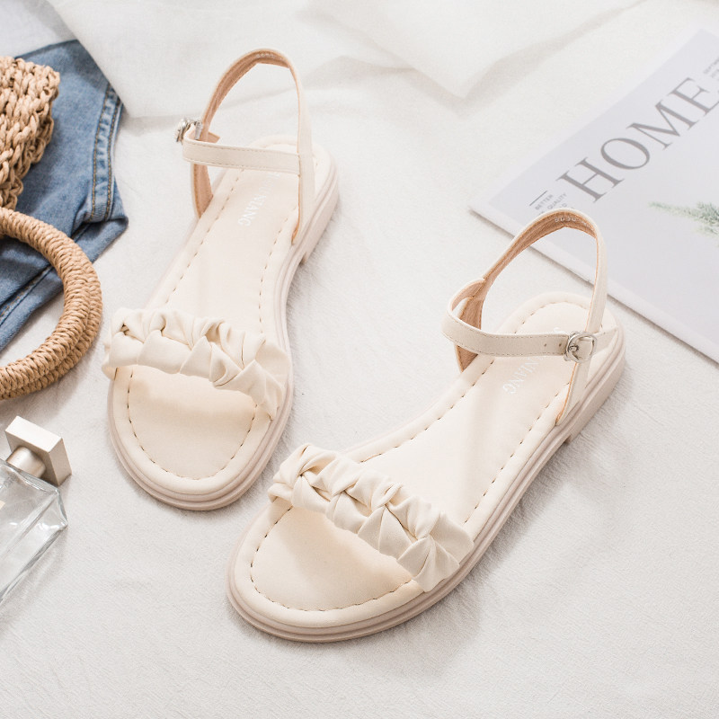 夏季平底一字i带凉鞋新款外穿百搭女士软底夏天鞋0307h